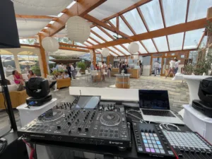 Außenbereich vom Sängerhof in Rheinau Linx - DJ Pult