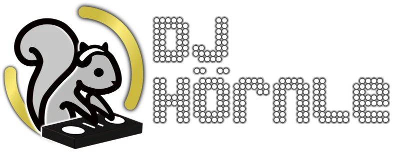 Finales DJ-Hörnle-Logo mit Eichhörnchen und Schriftzug